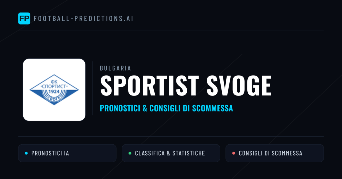 Pronostici e Statistiche Sportist Svoge
