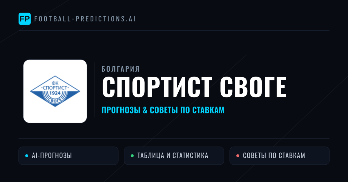 Спортист Своге прогнозы и статистика