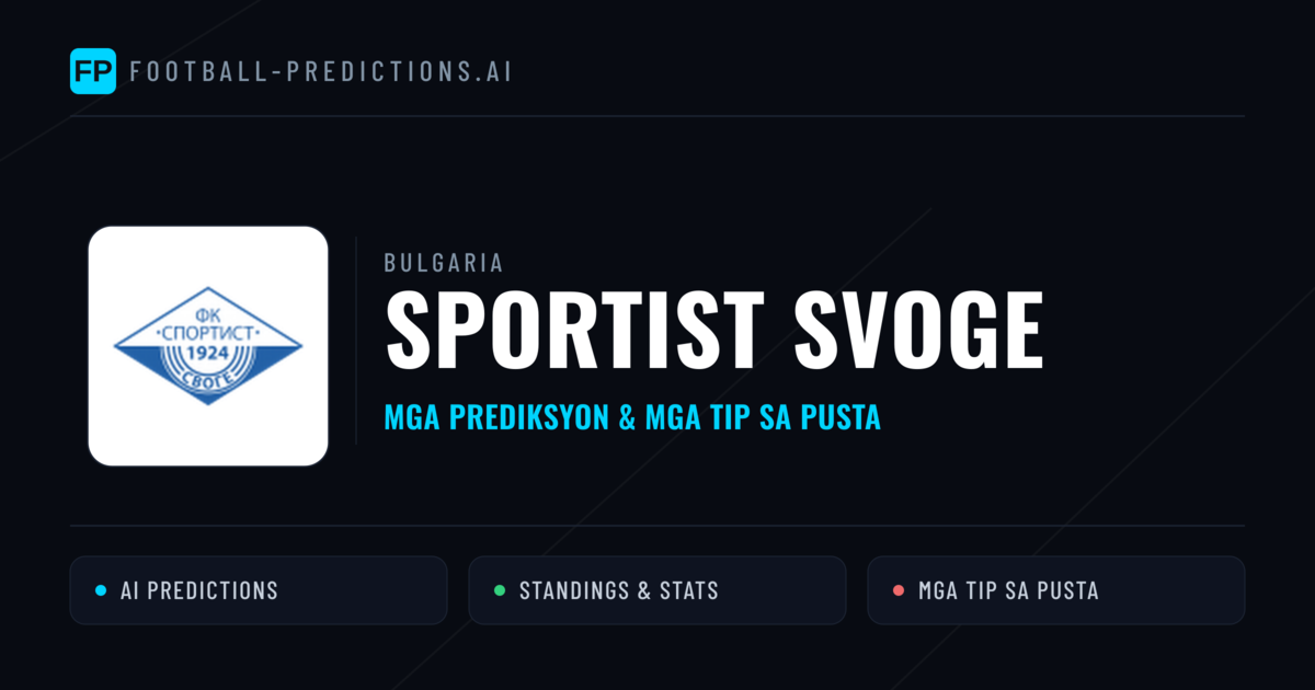 Sportist Svoge Predictions & Stats