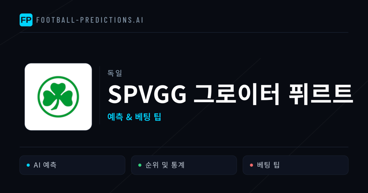 SpVgg 그로이터 퓌르트 축구 예측 & 통계