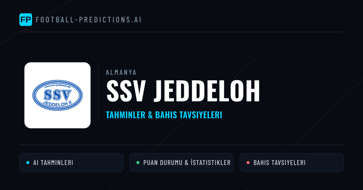 SSV Jeddeloh Tahminleri & İstatistikler