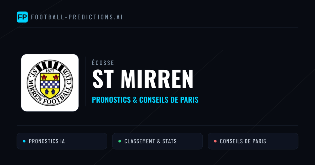 ST Mirren Pronostics & Statistiques