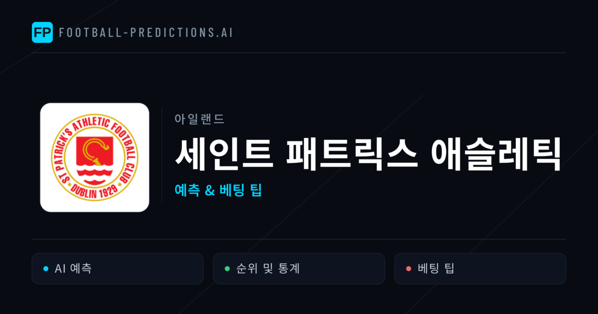 세인트 패트릭스 애슬레틱 축구 예측 & 통계