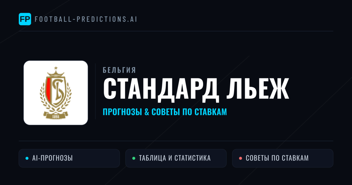 Стандард Льеж прогнозы и статистика