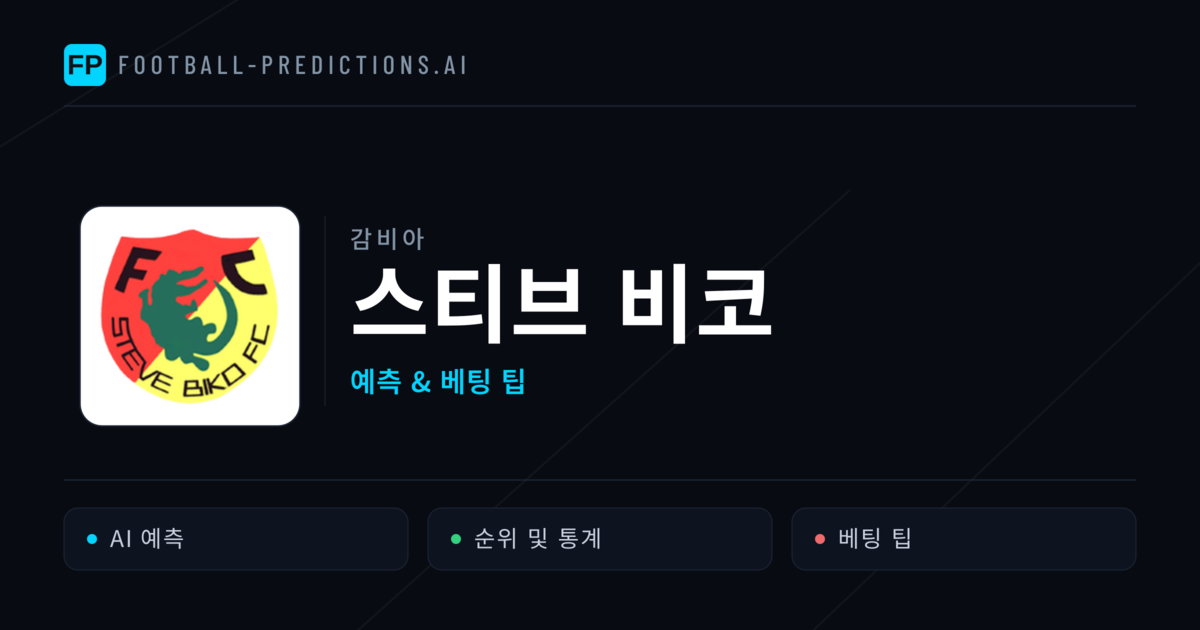 스티브 비코 축구 예측 & 통계