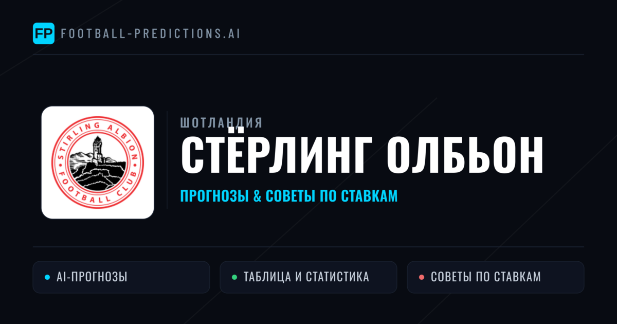 Стёрлинг Олбьон прогнозы и статистика