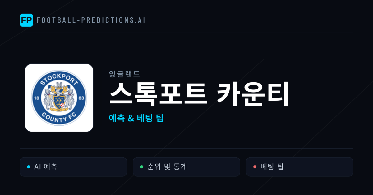 스톡포트 카운티 축구 예측 & 통계