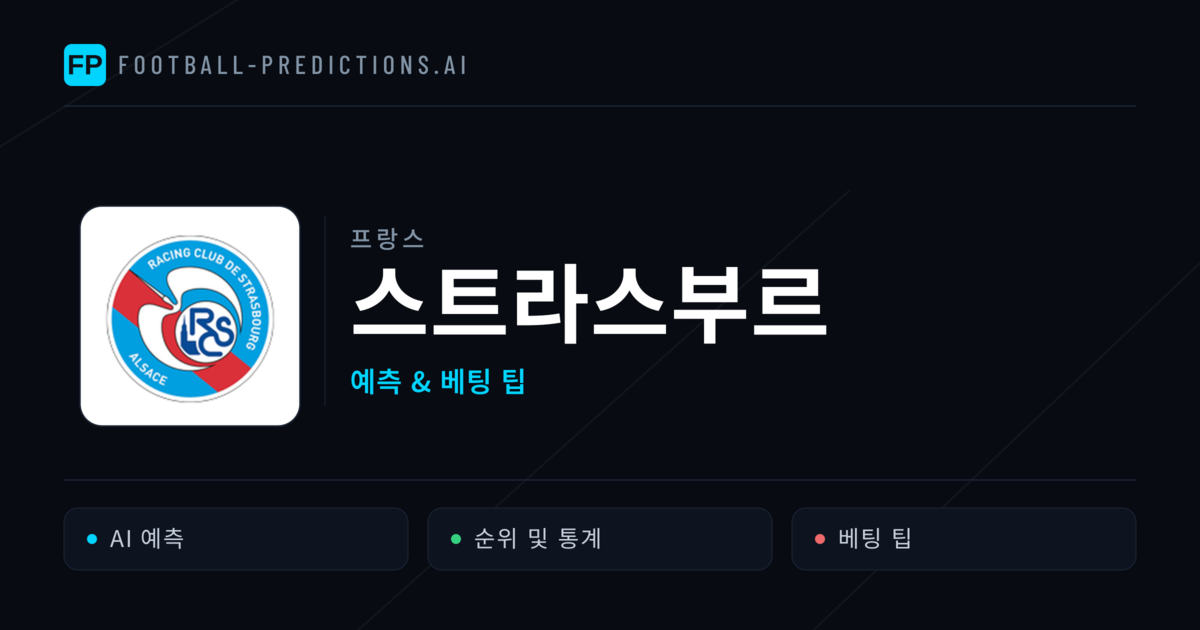 스트라스부르 축구 예측 & 통계