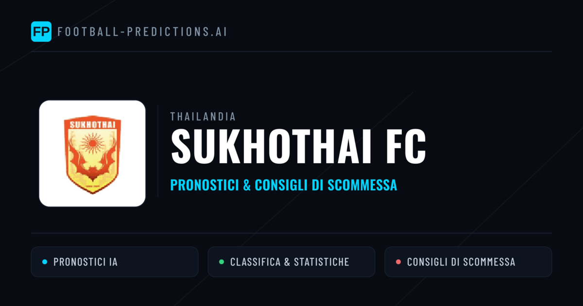 Pronostici e Statistiche Sukhothai FC