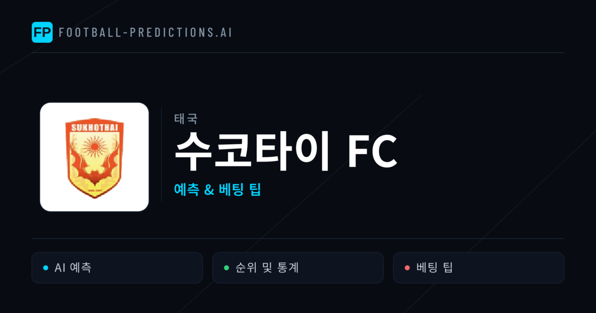 수코타이 FC 축구 예측 & 통계