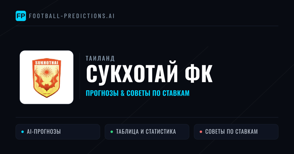 Сукхотай ФК прогнозы и статистика