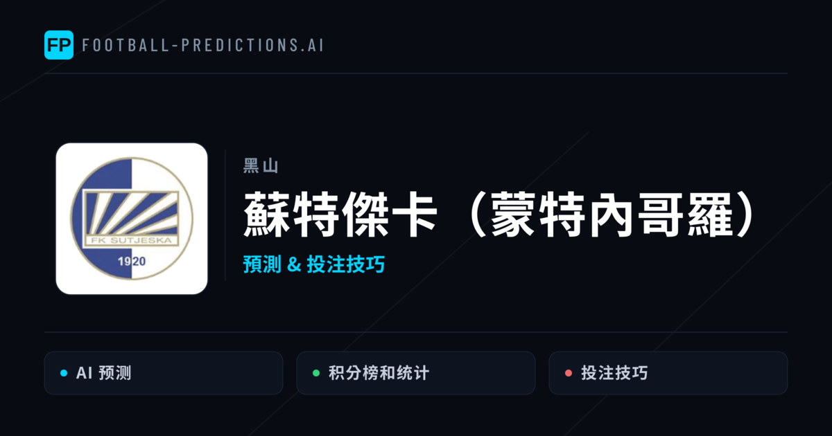 蘇特傑卡（蒙特內哥羅） 運彩分析｜足球預測與數據