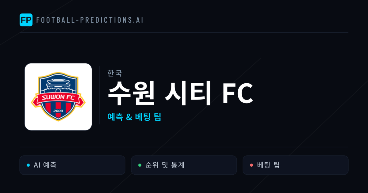 수원 시티 FC 축구 예측 & 통계