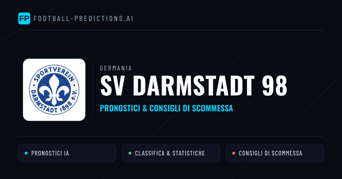 Pronostici e Statistiche SV Darmstadt 98