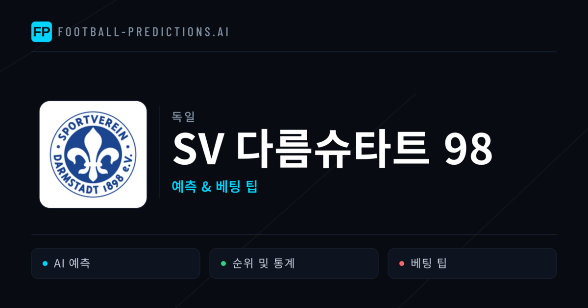 SV 다름슈타트 98 축구 예측 & 통계
