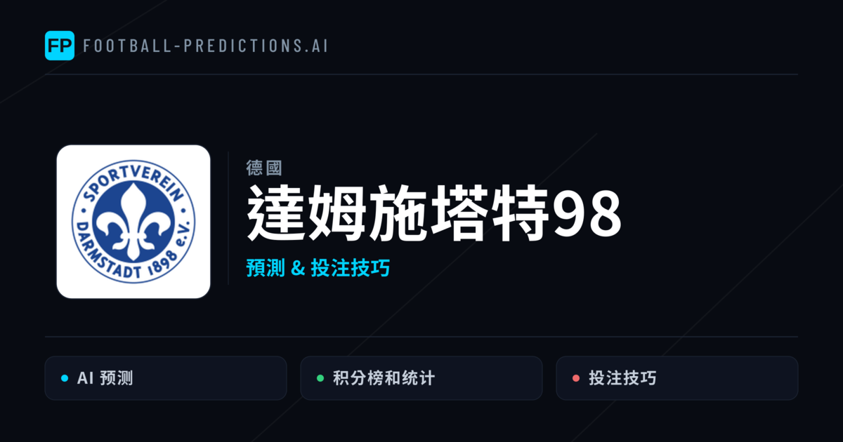 達姆施塔特98 運彩分析|足球預測與數據
