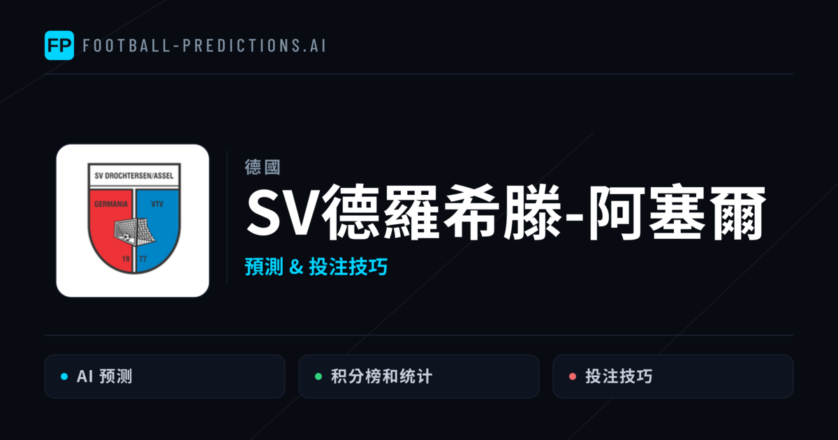 SV德羅希滕-阿塞爾 運彩分析｜足球預測與數據