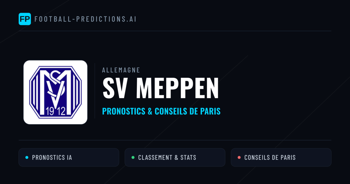 SV Meppen Pronostics & Statistiques