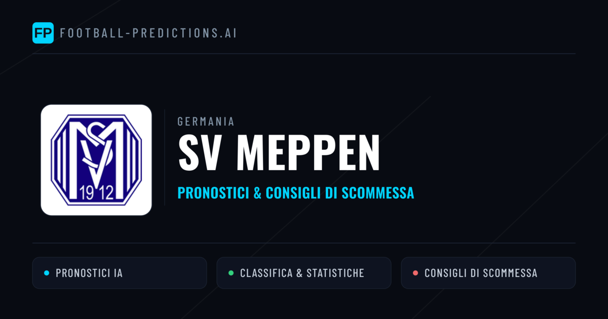 Pronostici e Statistiche SV Meppen