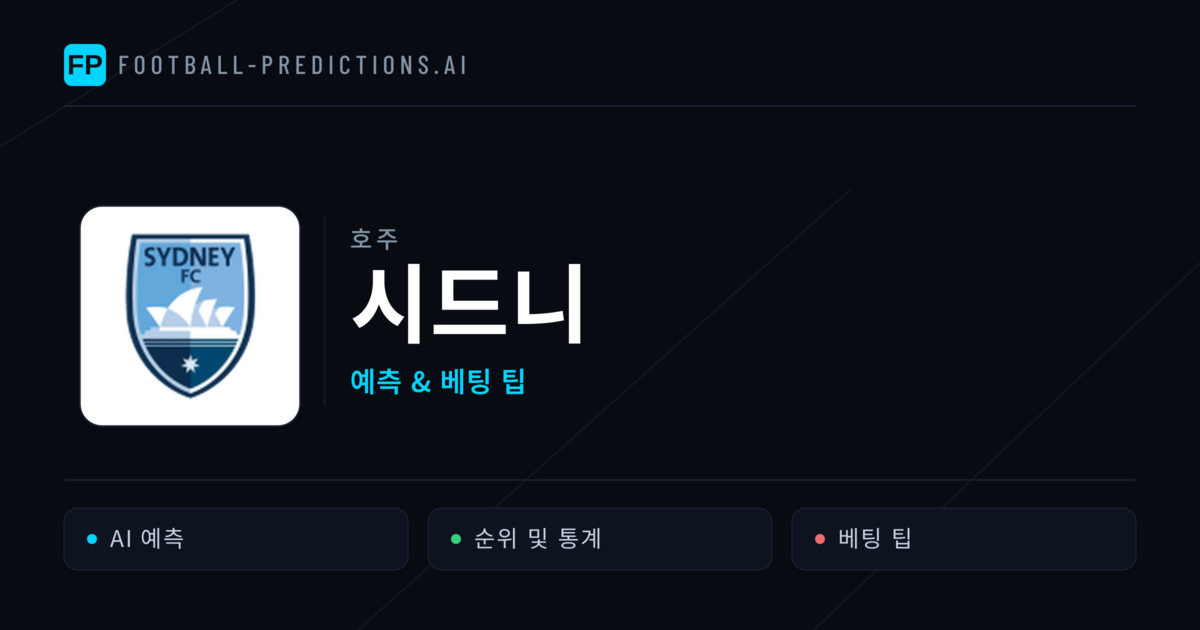 시드니 축구 예측 & 통계