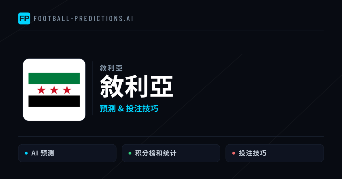 敘利亞 運彩分析|足球預測與數據