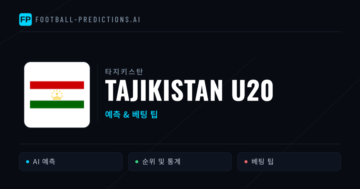Tajikistan U20 축구 예측 & 통계