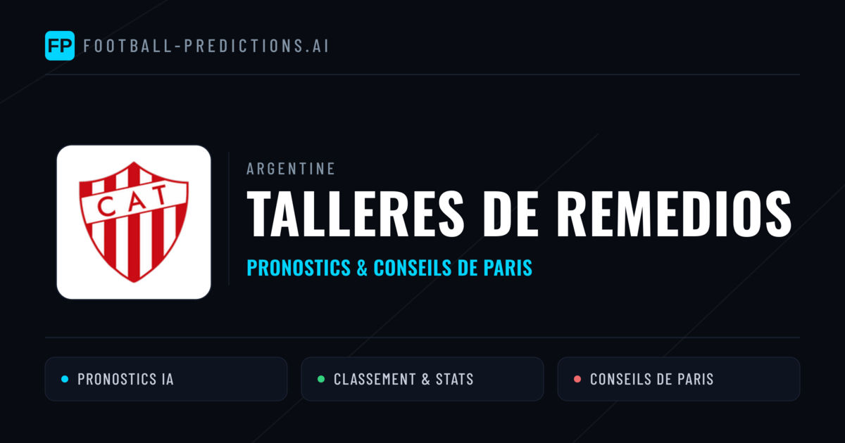 Talleres de Remedios Pronostics & Statistiques
