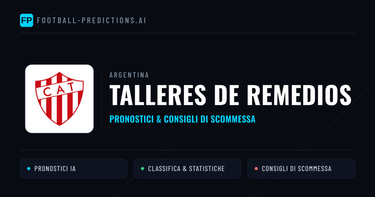 Pronostici e Statistiche Talleres de Remedios