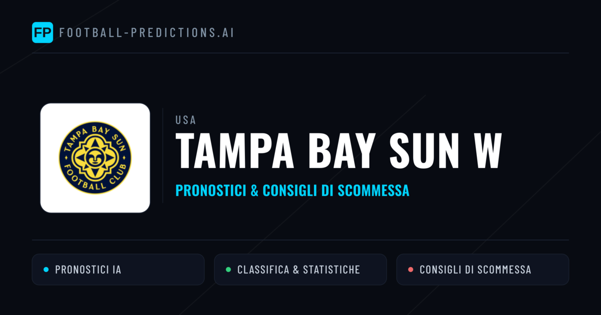 Pronostici e Statistiche Tampa Bay Sun W