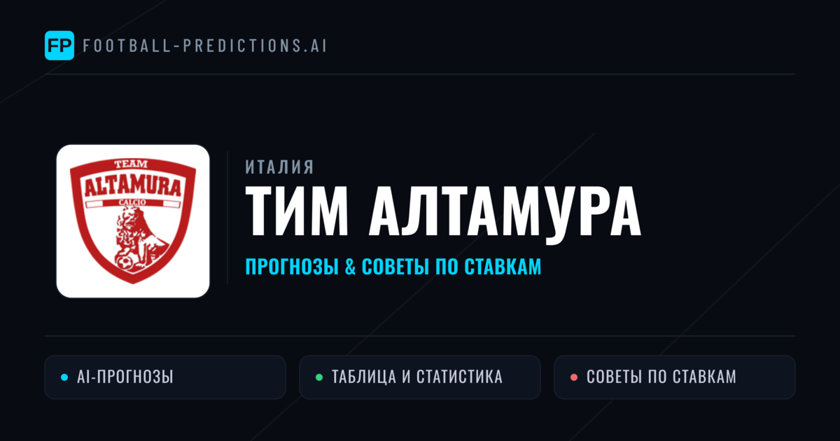 Тим Алтамура прогнозы и статистика