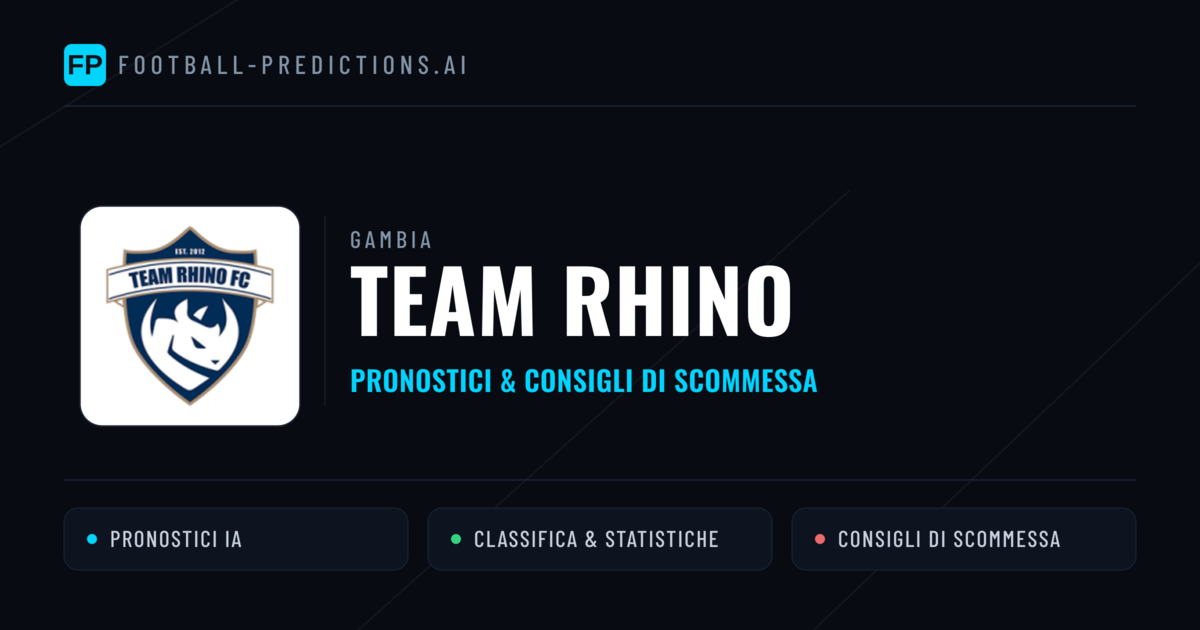 Pronostici e Statistiche Team Rhino