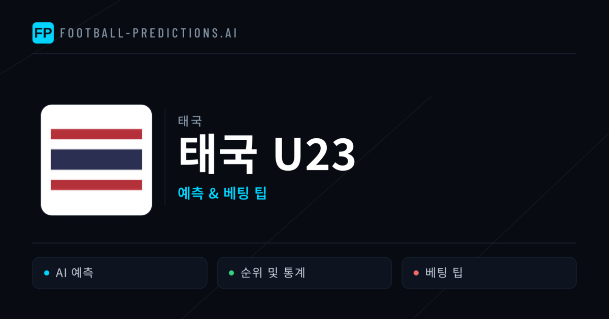 태국 U23 축구 예측 & 통계