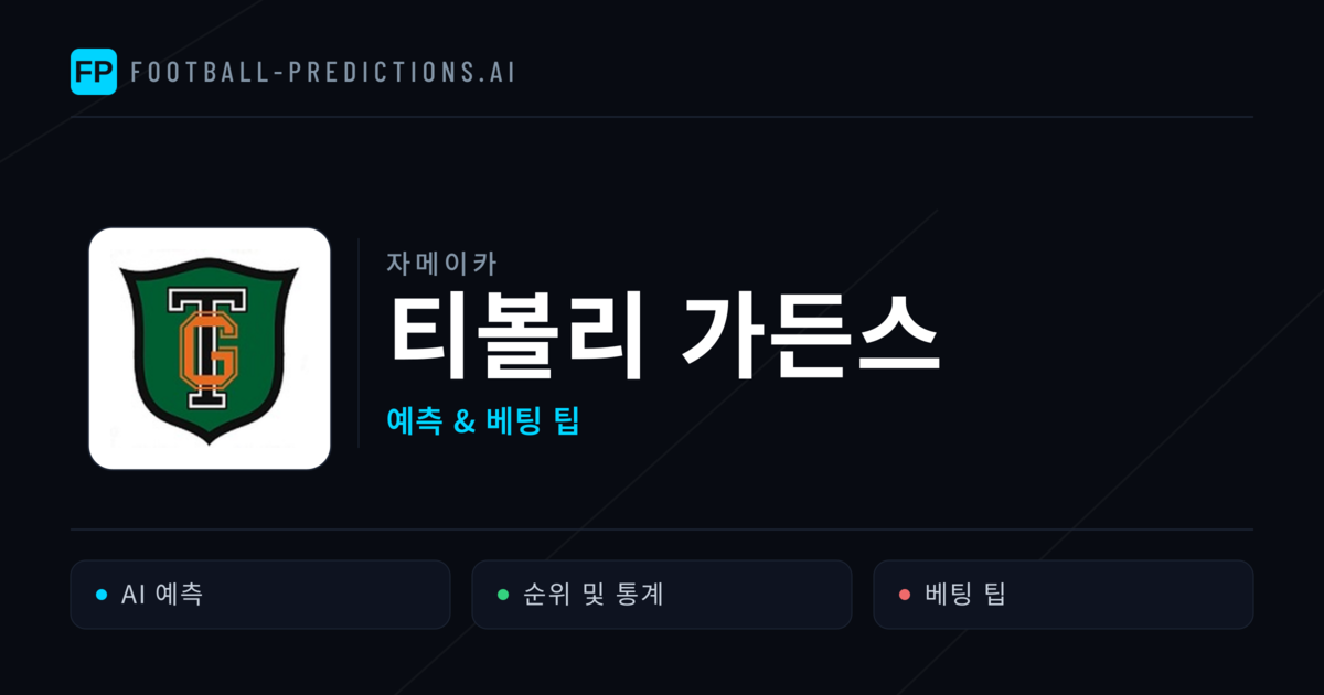 티볼리 가든스 축구 예측 & 통계