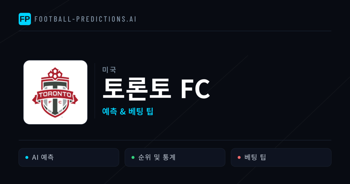 토론토 FC 축구 예측 & 통계