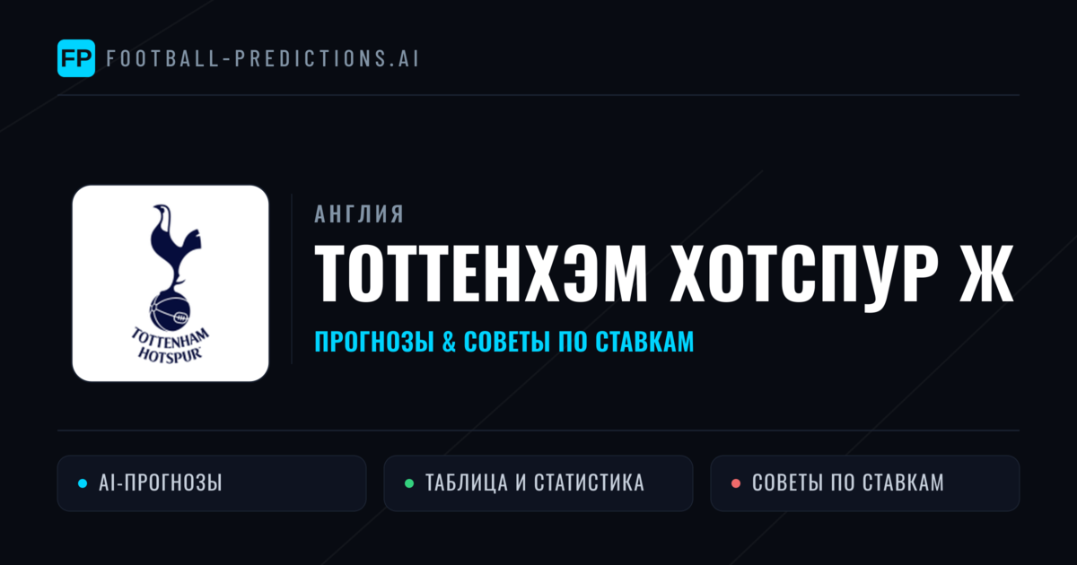 Тоттенхэм Хотспур Ж прогнозы и статистика