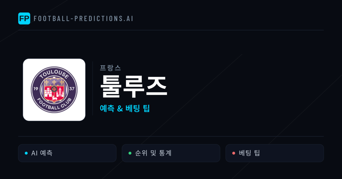툴루즈 축구 예측 & 통계