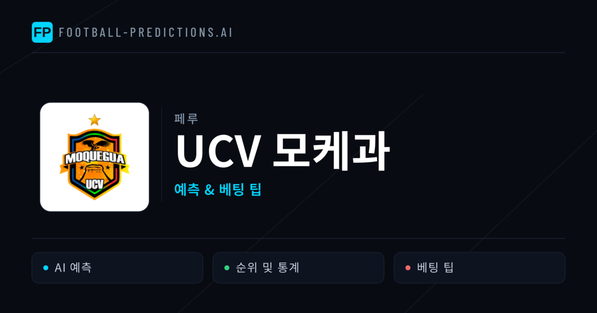 UCV 모케과 축구 예측 & 통계