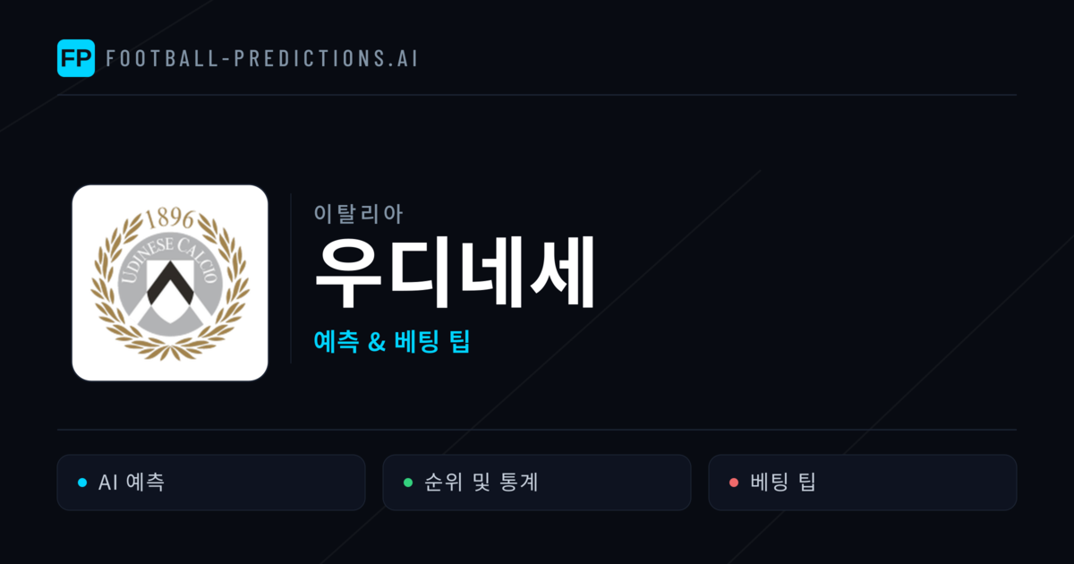 우디네세 축구 예측 & 통계