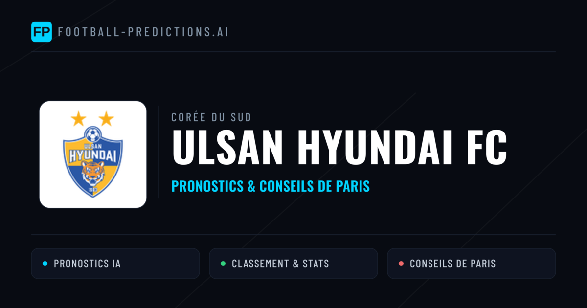 Ulsan Hyundai FC Pronostics & Statistiques