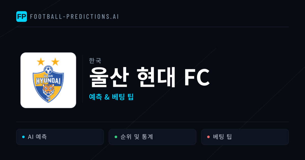 울산 현대 FC 축구 예측 & 통계