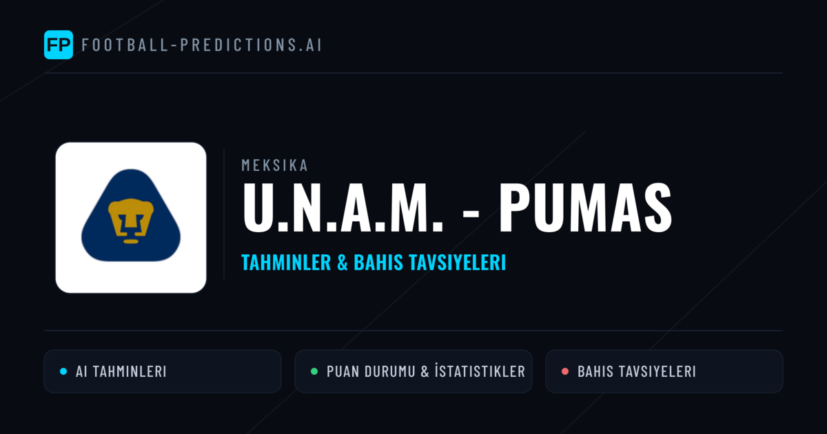 U.N.A.M. - Pumas Tahminleri & İstatistikler