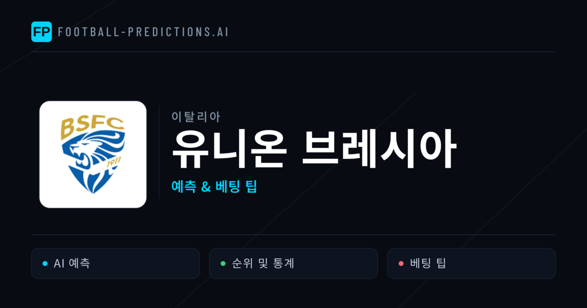 유니온 브레시아 축구 예측 & 통계