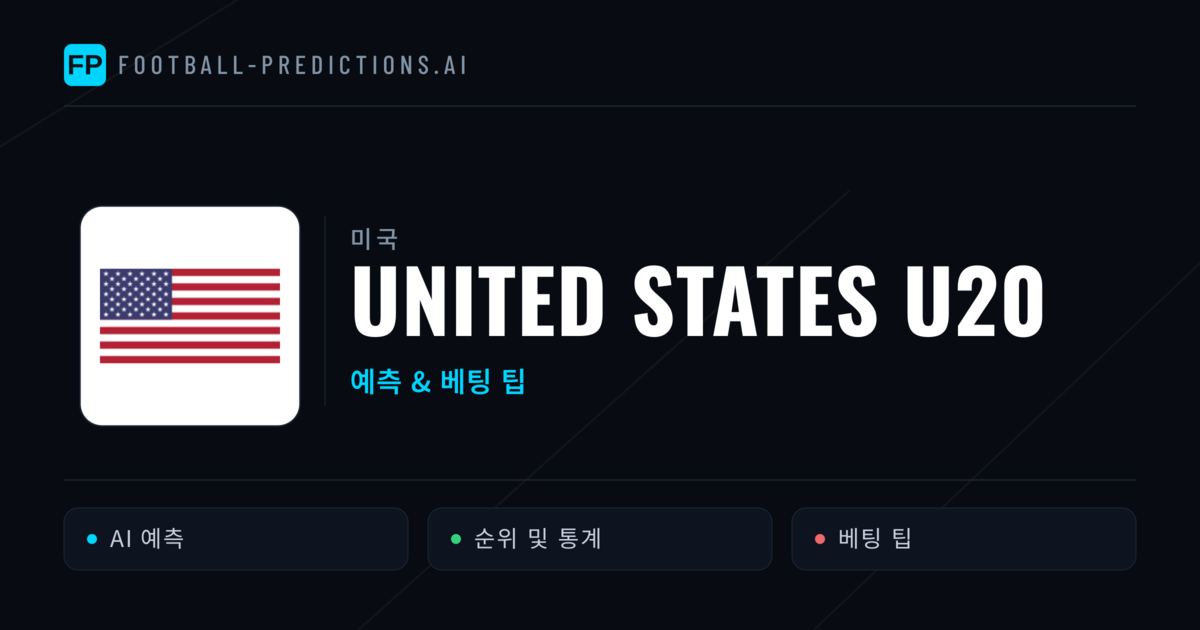 United States U20 축구 예측 & 통계