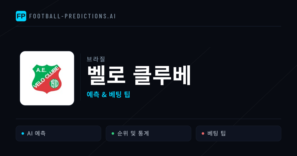 벨로 클루베 축구 예측 & 통계