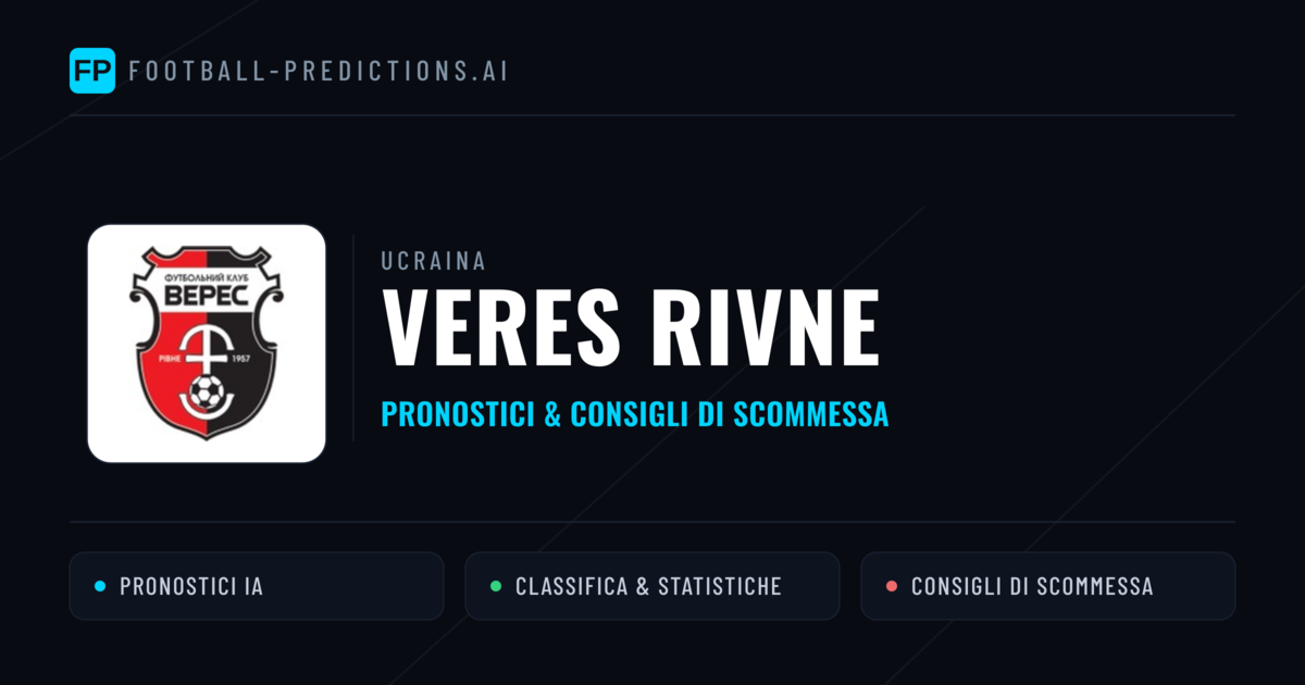 Pronostici e Statistiche Veres Rivne