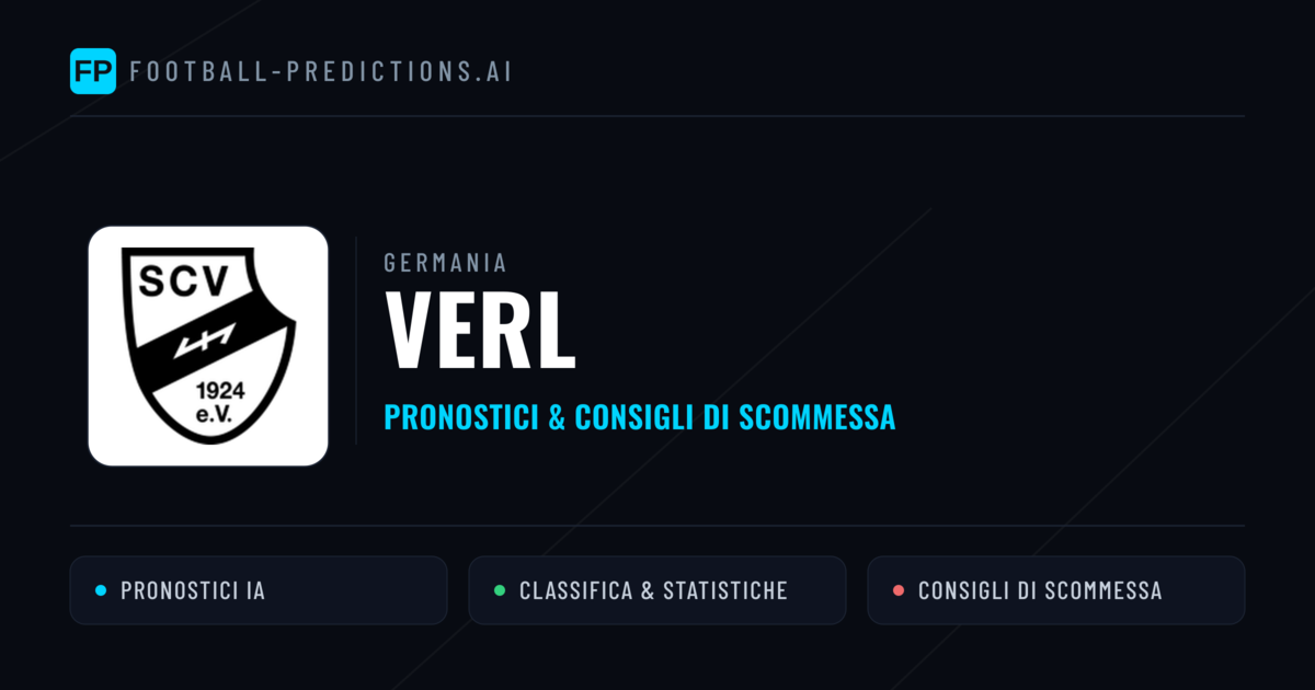 Pronostici e Statistiche Verl