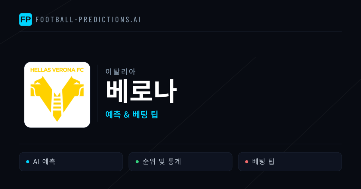 베로나 축구 예측 & 통계
