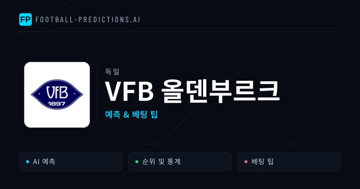 VfB 올덴부르크 축구 예측 & 통계