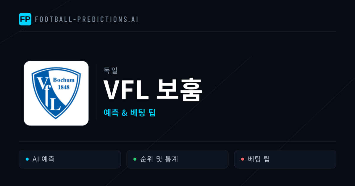 VfL 보훔 축구 예측 & 통계