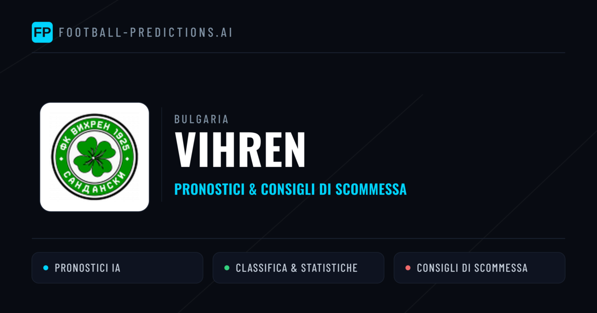 Pronostici e Statistiche Vihren